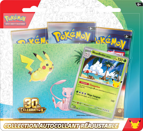 Pokémon Collection Autocollant Réajustable 30e Anniversaire français Noadkoko d'Alola ou Lucario
